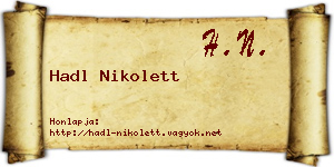 Hadl Nikolett névjegykártya